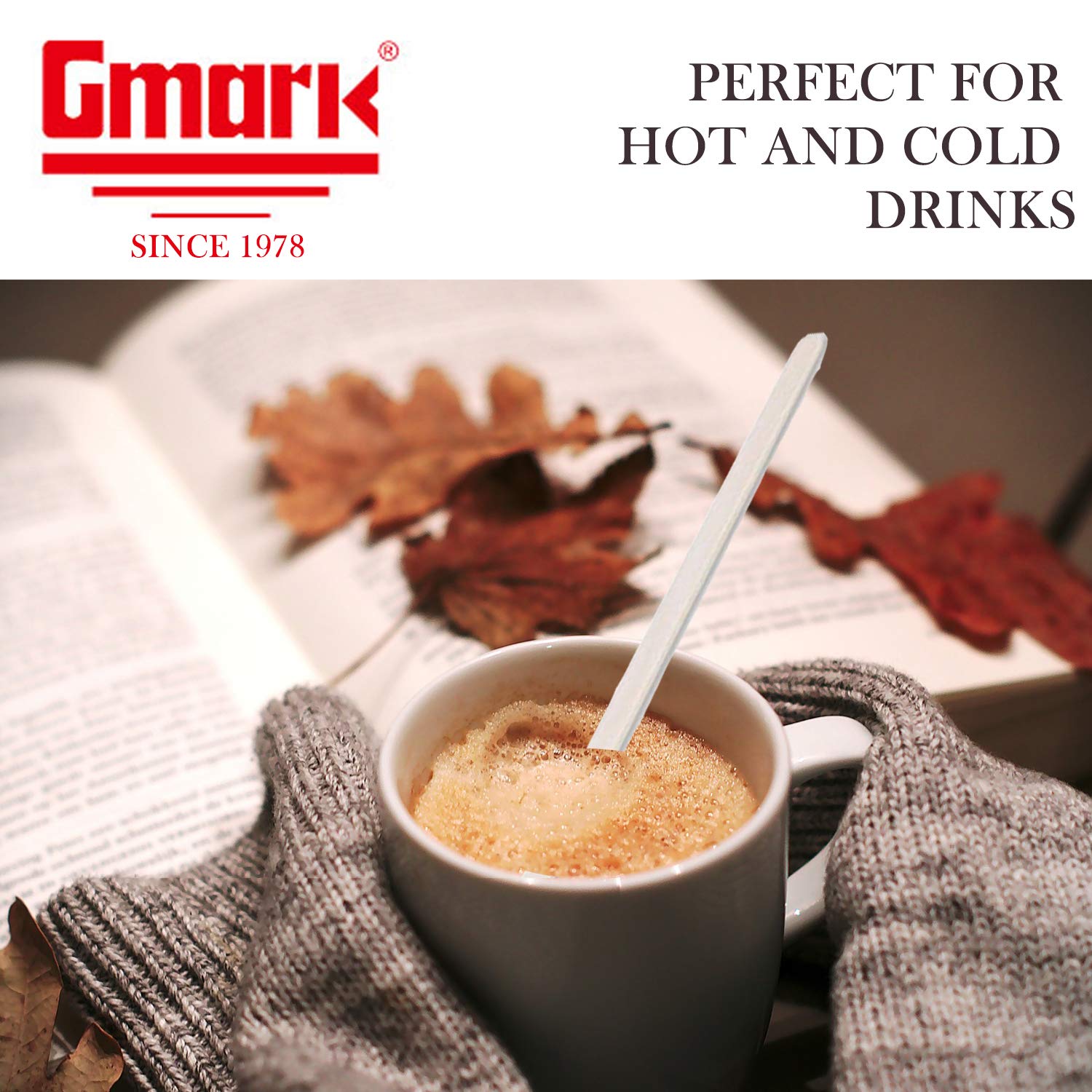 Gmark Individually Wrapped 5.5'' Wood Coffee Stir Sticks - 500Pc Round End, Eco Friendly Coffee Stirrers Wood For Hot Drinks - N